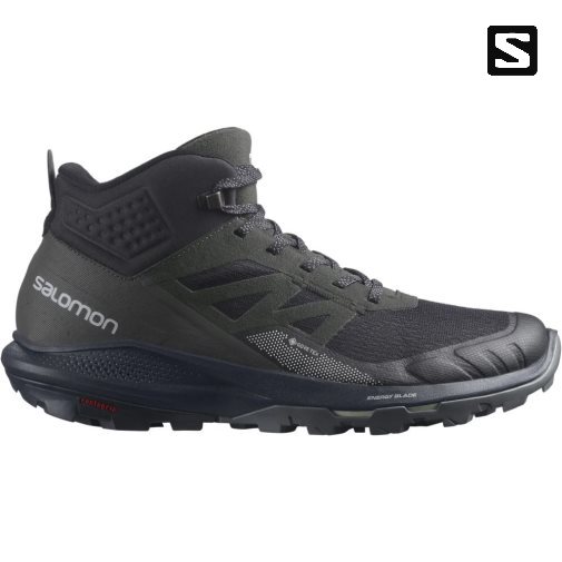 Salomon Outpulse Stredne GTX Turisticka Obuv Panske Čierne Olivovo Zelená | SK 5NHJYF